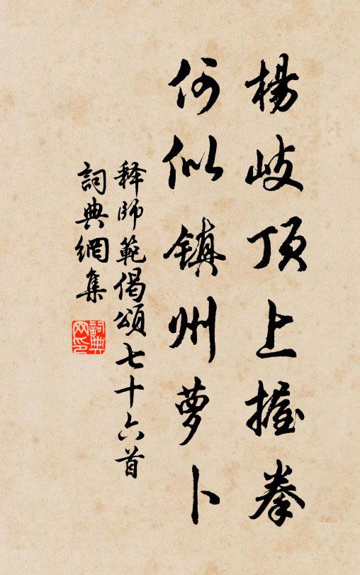 释师范杨岐顶上握拳，何似镇州萝卜书法作品欣赏