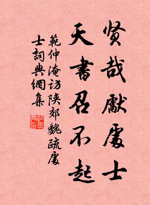 范仲淹贤哉先处士，天书召不起书法作品欣赏