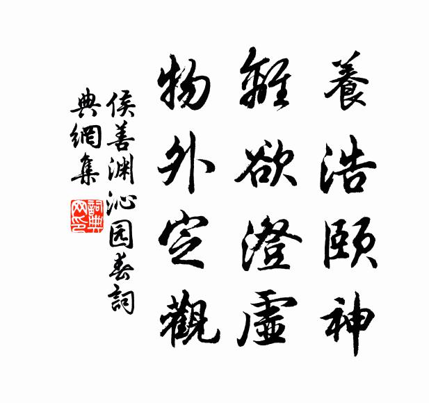 侯善渊养浩颐神，离欲澄虚，物外定观书法作品欣赏