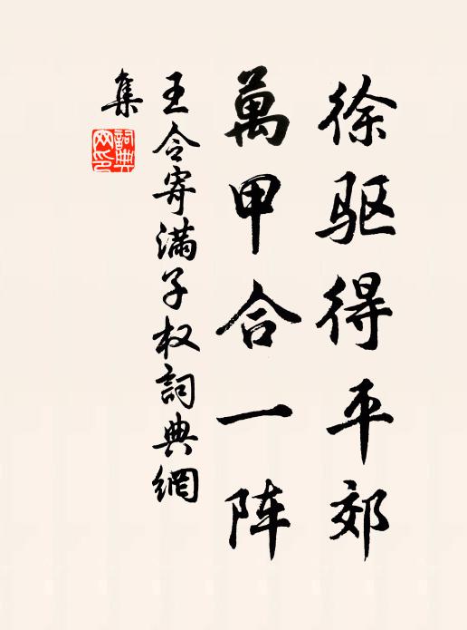 王令徐驱得平郊，万甲合一阵书法作品欣赏