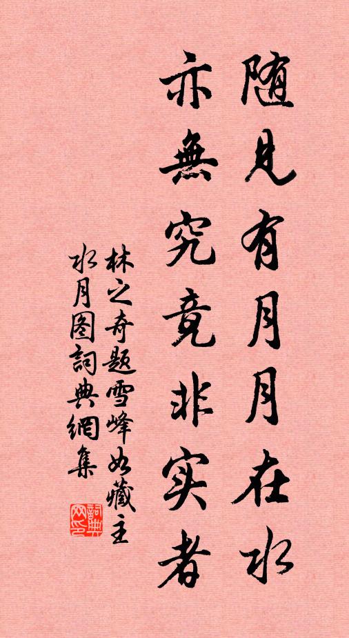 林之奇随见有月月在水,亦无究竟非实者书法作品欣赏
