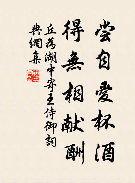 丘为尝自爱杯酒，得无相献酬书法作品欣赏