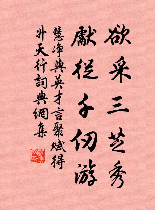 慧净欲采三芝秀，先从千仞游书法作品欣赏