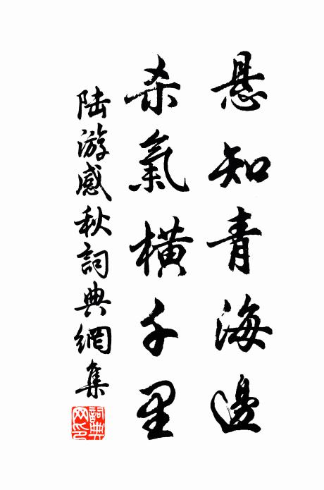陆游悬知青海边，杀气横千里书法作品欣赏