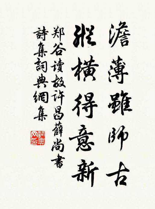 郑谷澹薄虽师古，纵横得意新书法作品欣赏