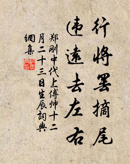 郑刚中行将罢摘尾，违远去左右书法作品欣赏