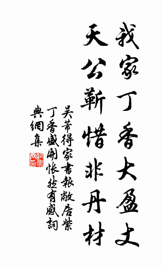 吴芾我家丁香大盈丈，天公靳惜非丹材书法作品欣赏