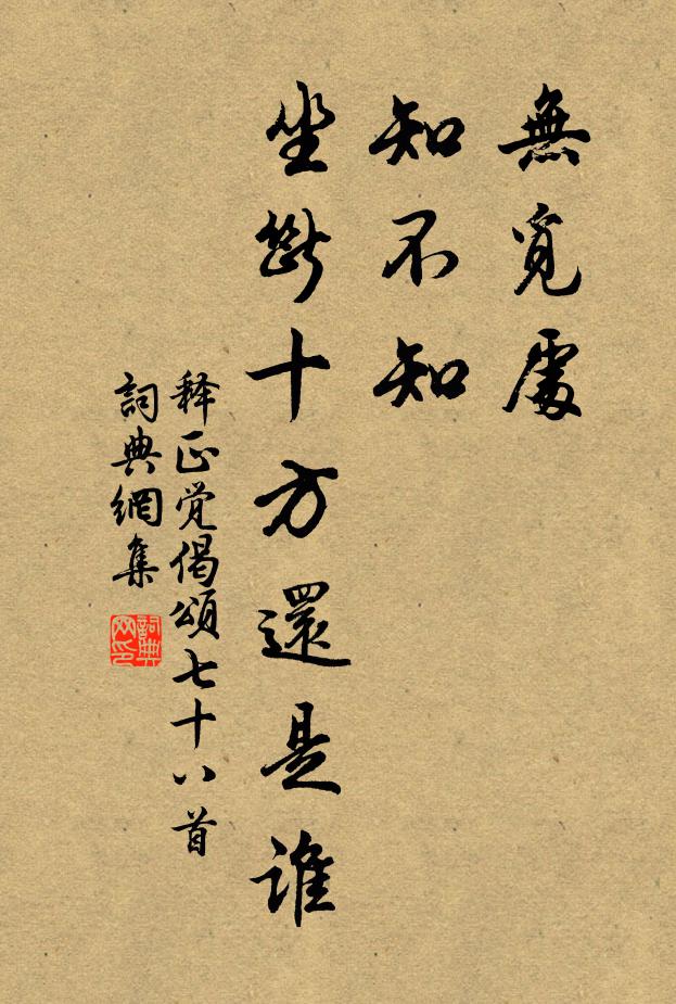 释正觉无觅处，知不知，坐断十方还是谁书法作品欣赏