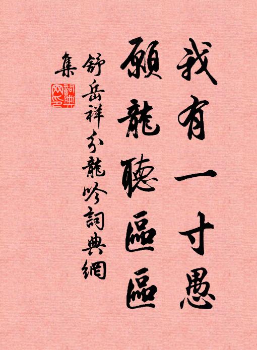 舒岳祥我有一寸愚，愿龙听区区书法作品欣赏