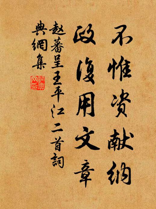 赵蕃不惟资献纳，政复用文章书法作品欣赏