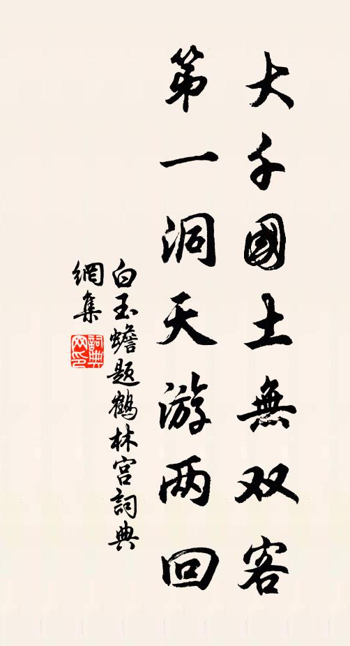 白玉蟾大千国土无双客，第一洞天游两回书法作品欣赏