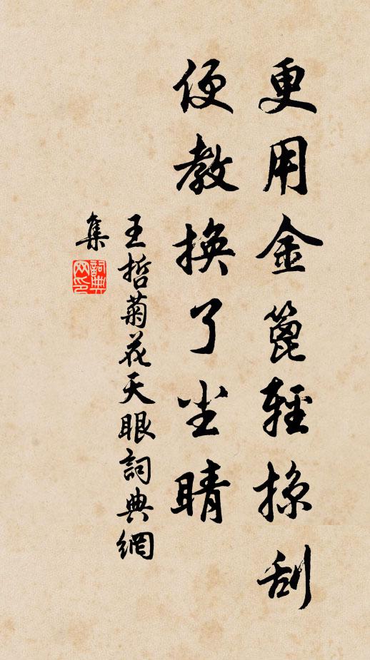 王哲更用金篦轻掠刮，便教换了尘睛书法作品欣赏