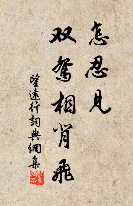 佚名怎忍见、双鸳相背飞书法作品欣赏