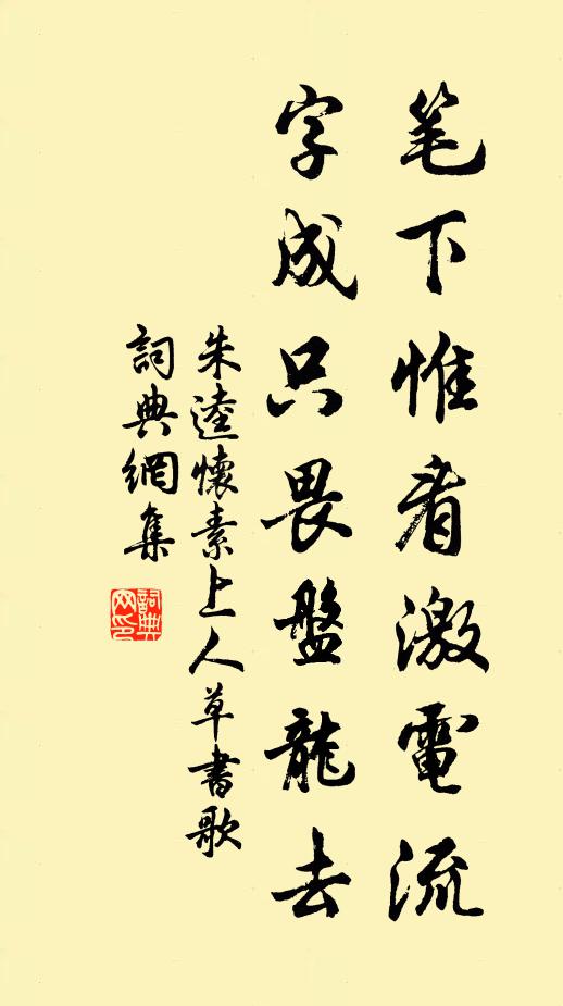 朱逵笔下惟看激电流，字成只畏盘龙去书法作品欣赏