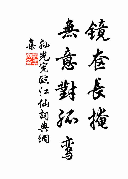 孙光宪镜奁长掩，无意对孤鸾书法作品欣赏