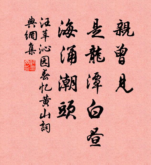 汪莘亲曾见，是龙潭白昼，海涌潮头书法作品欣赏