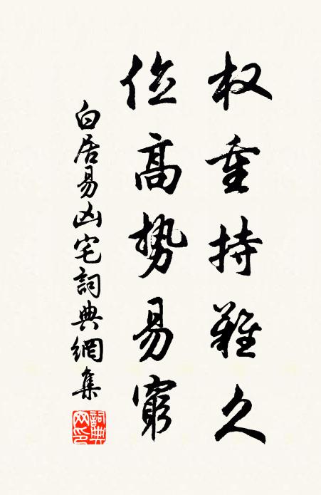 白居易权重持难久，位高势易穷书法作品欣赏