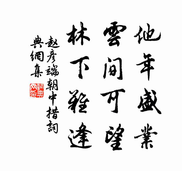 赵彦端他年盛业，云间可望，林下难逢书法作品欣赏