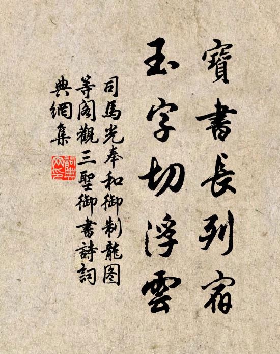 司马光宝书长列宿，玉字切浮云书法作品欣赏