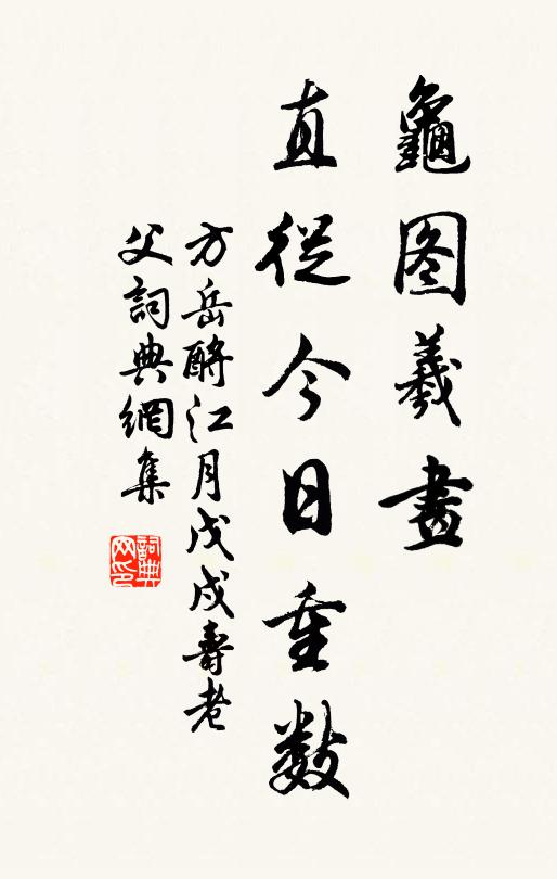 方岳龟图羲画，直从今日重数书法作品欣赏