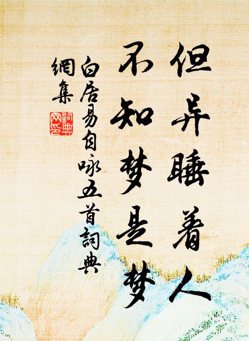 白居易但异睡着人，不知梦是梦书法作品欣赏