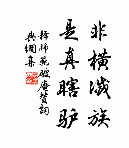 释师范非横灭族，是真瞎驴书法作品欣赏