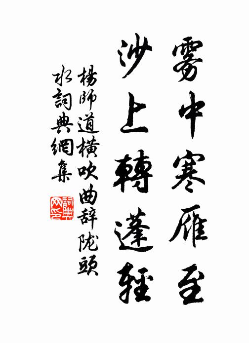 杨师道雾中寒雁至，沙上转蓬轻书法作品欣赏