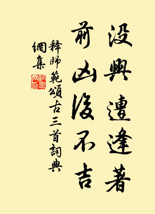 释师范没兴遭逢著，前凶后不吉书法作品欣赏