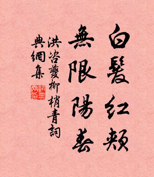 洪咨夔白发红颊，无限阳春书法作品欣赏