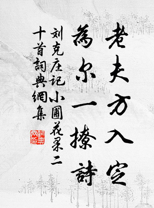 刘克庄老夫方入定，为尔一撩诗书法作品欣赏