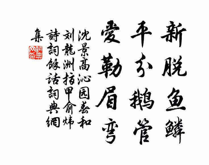 沈景高新脱鱼鳞，平分鹅管，爱勒眉弯书法作品欣赏