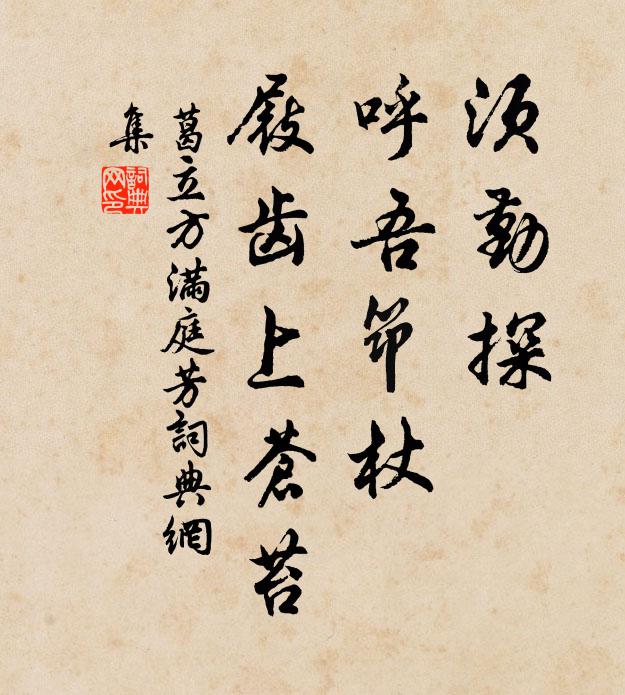 葛立方须勤探，呼吾筇杖，屐齿上苍苔书法作品欣赏