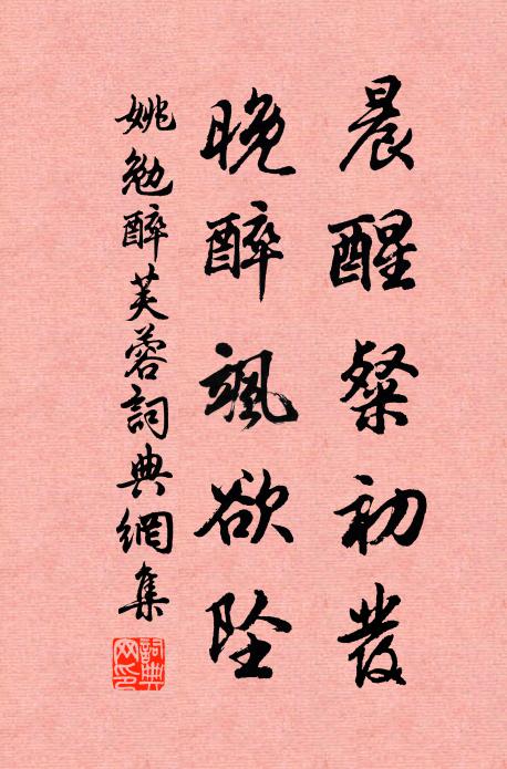 姚勉晨醒粲初发，晚醉飒欲坠书法作品欣赏