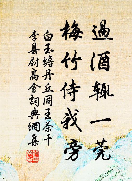 白玉蟾过酒辄一莞，梅竹侍我旁书法作品欣赏