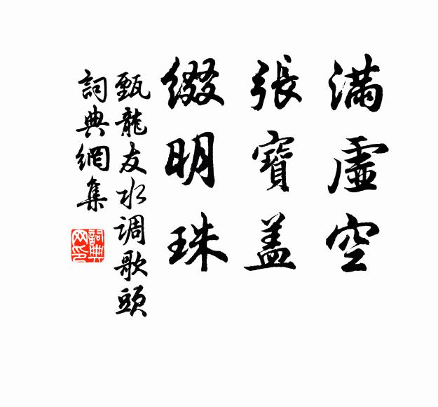 甄龙友满虚空，张宝盖，缀明珠书法作品欣赏