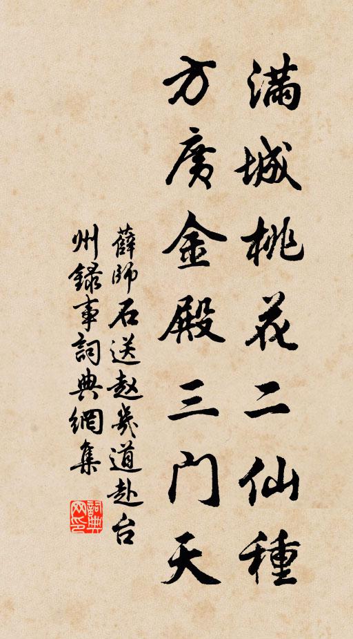 薛师石满城桃花二仙种，方广金殿三门天书法作品欣赏