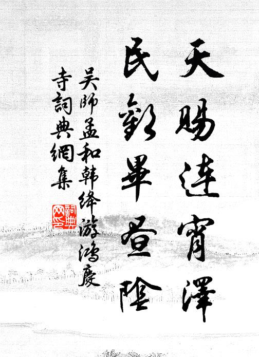 吴师孟天赐连宵泽，民欢毕昼阴书法作品欣赏