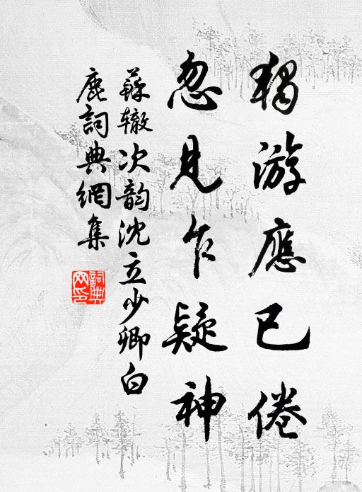 苏辙独游应已倦，忽见乍疑神书法作品欣赏