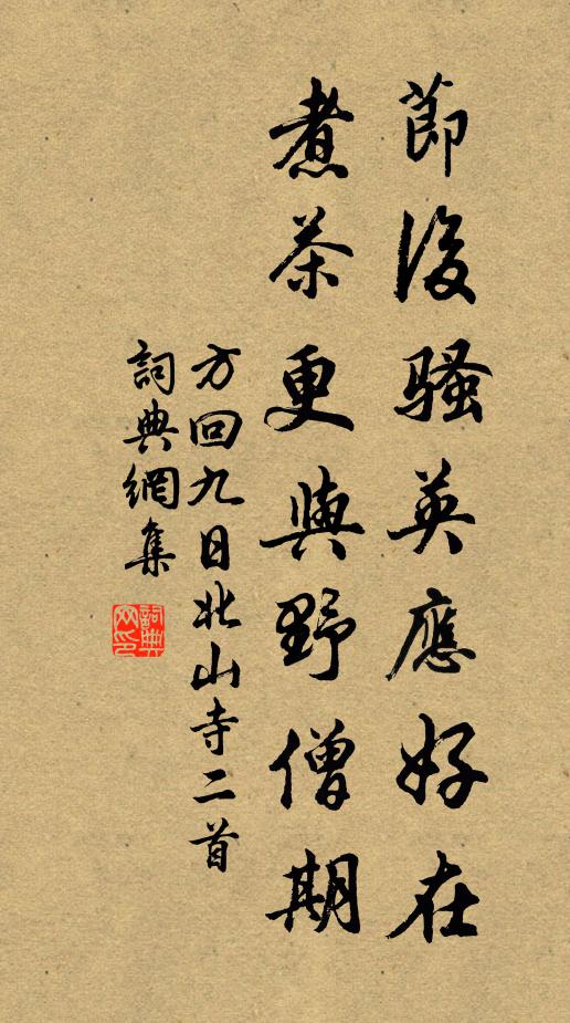 方回节后骚英应好在，煮茶更与野僧期书法作品欣赏
