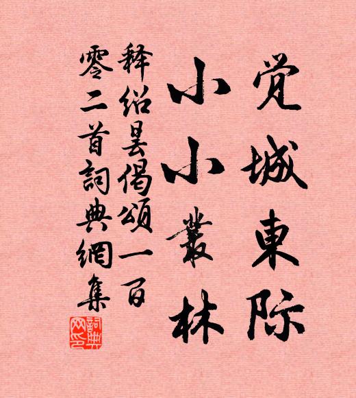 释绍昙觉城东际，小小丛林书法作品欣赏