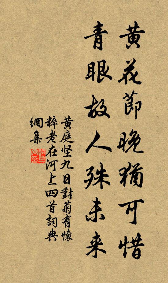 黄庭坚黄花节晚犹可惜，青眼故人殊未来书法作品欣赏