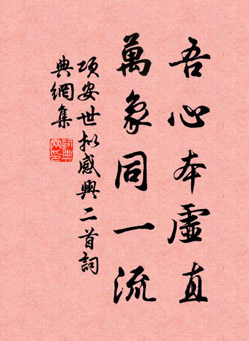 项安世吾心本虚直，万象同一流书法作品欣赏