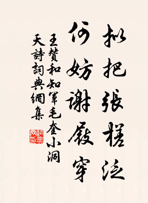 王赞拟把张槎泛，何妨谢屐穿书法作品欣赏