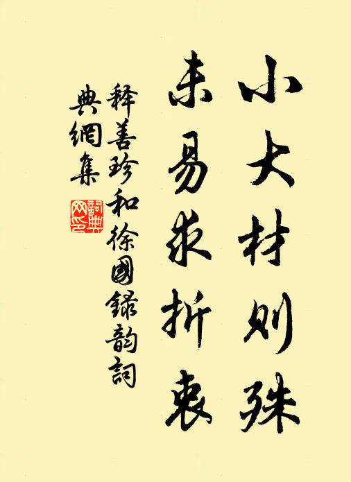 释善珍小大材则殊，未易求折衷书法作品欣赏