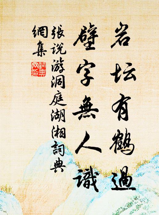 张说岩坛有鹤过，壁字无人识书法作品欣赏