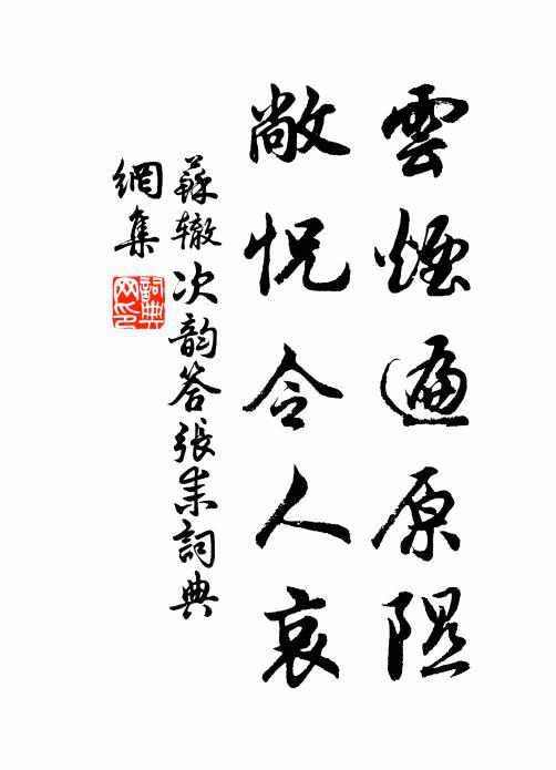 苏辙云烟遍原隰，敞怳令人哀书法作品欣赏
