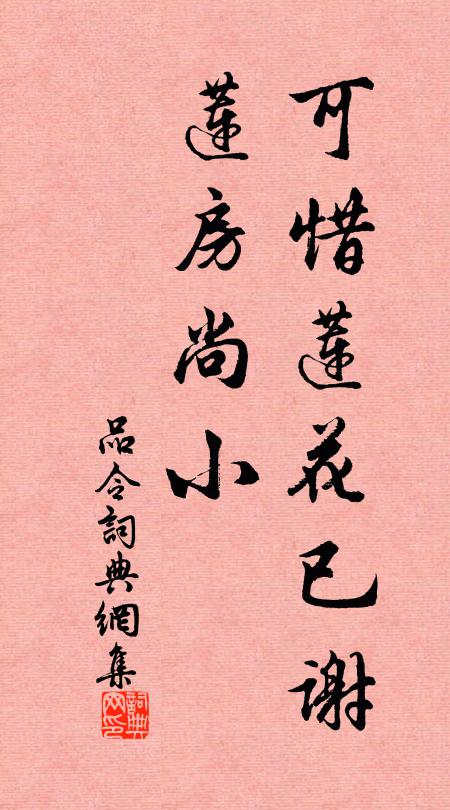 佚名可惜莲花已谢，莲房尚小书法作品欣赏