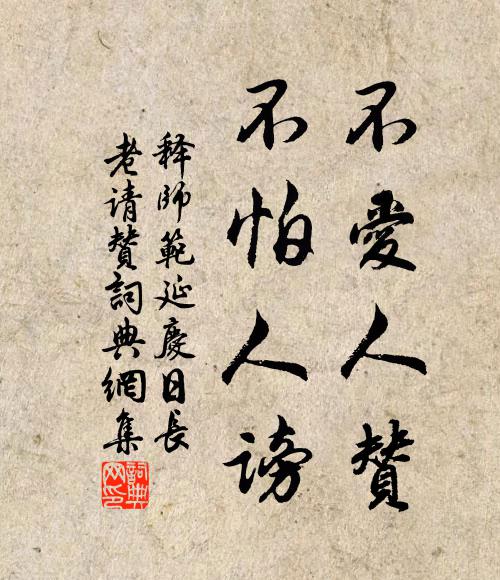 释师范不爱人赞，不怕人谤书法作品欣赏