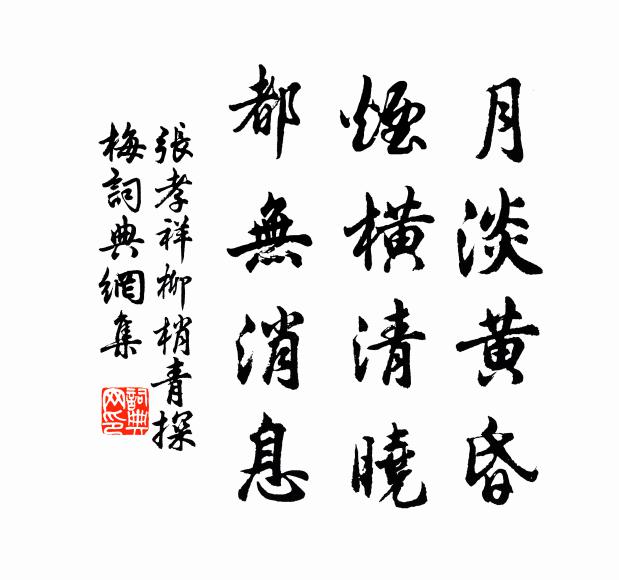 张孝祥月淡黄昏，烟横清晓，都无消息书法作品欣赏