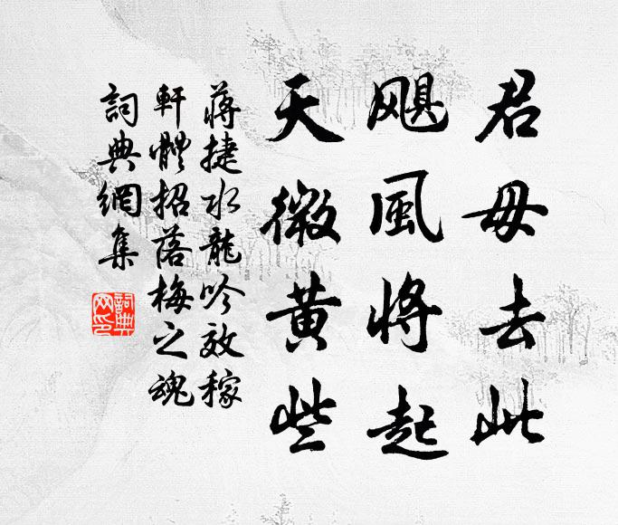 蒋捷君毋去此，飓风将起，天微黄些书法作品欣赏